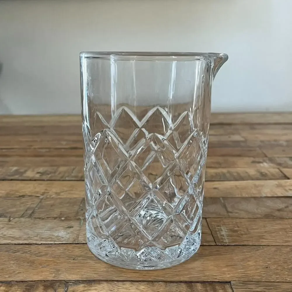 Clear Cocktail Mixing Glass Pitcher Diamond Cut Design Barware Parties